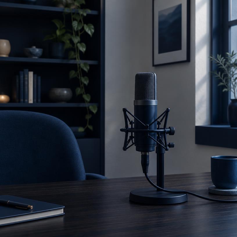 Studio microphone in a quiet room